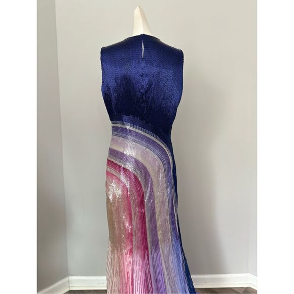 Georges Hobeika Rainbow Beaded Sleeveless Train Gown US8 $9256 - Picture 6 of 9